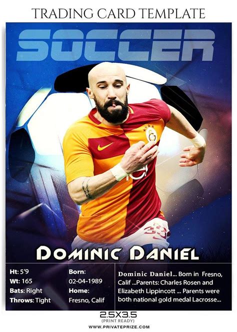 Soccer Trading Card Sports Photoshop Template