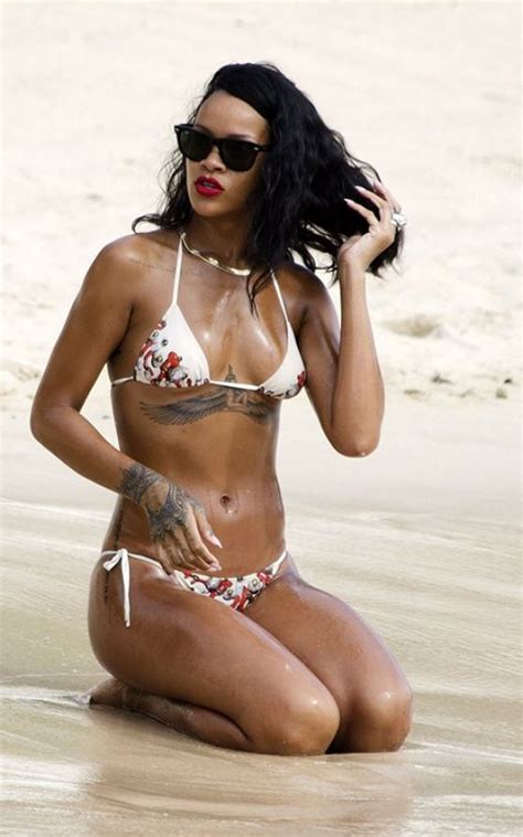 Rihanna In A Bikini At A Beach In Barbados • Celebmafia