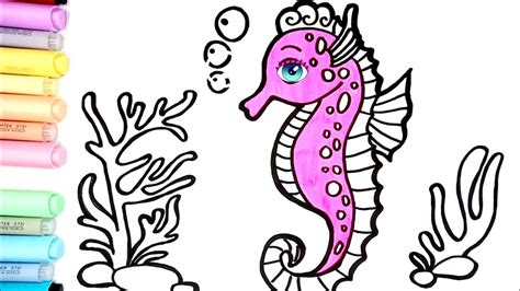 Kuda Laut Cara Menggambar Dan Mewarnai Hewan Laut Untuk Anak Anak