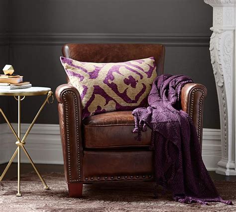 In need of assistance or have a question? Pottery Barn on | Living room chairs, Leather armchair ...