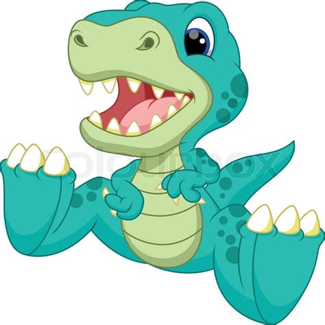 Want to discover art related to cartoon_dino? Cute baby dinosaur cartoon | Stock Vector | Colourbox