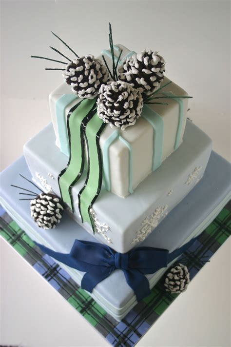 A Ctr Christmas Wedding Cake Inspired By Black Watch Plaid