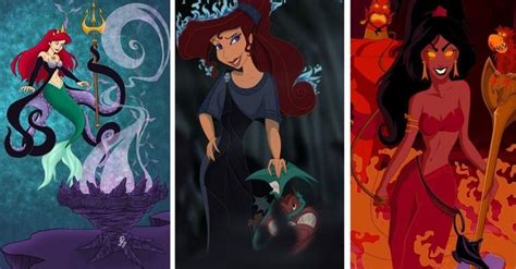 fan art reimagines disney princesses as villains inside the magic disney princess artwork