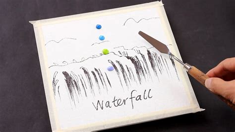 Landscape Painting Waterfall Painting Palette Knife For Beginners