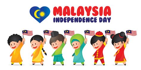 On the midnight of august 31, 1957, tunku abdul rahman addressed the nation and declared it independent of british rule. Malaysia National Independence Day Illustration Cute ...