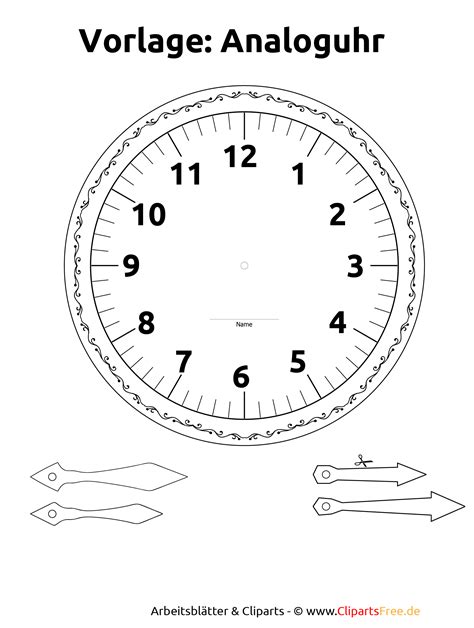 Silvester countdown uhr zum ausdrucken minidrops. Zifferblatt Schablone