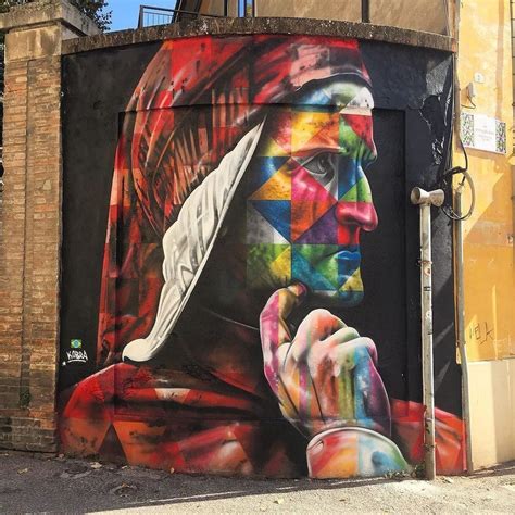 Dante Alighieri A New Mural By Street Artist Kobra In Ravenna Italy