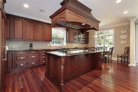 Cherry Wood Is Featured In This Magnificent Kitchen Plus The Red