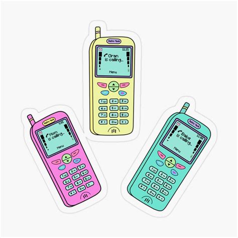 Retro Mobile Phone Sticker By Sherri Lee Phone Stickers Mobile