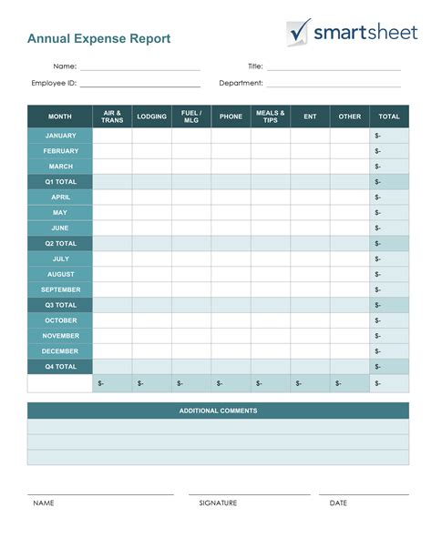 Business Expense Log Template — Db