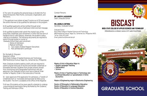 bicol state college of applied sciences and technology graduate school home