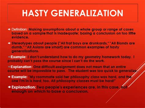 Hasty Generalization Fallacy Examples In Politics Social Media