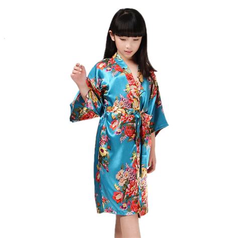 8 Colors Baby Bathrobes For Girls Robes Stain Silk Kimono Bath Robes