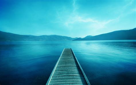 Blue Photography Lake Water Pier Landscape Wallpapers Hd Desktop
