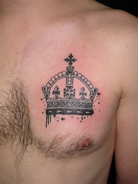 Crown Tattoo On Chest For Men Crown Tattoo Design Crown Tattoo