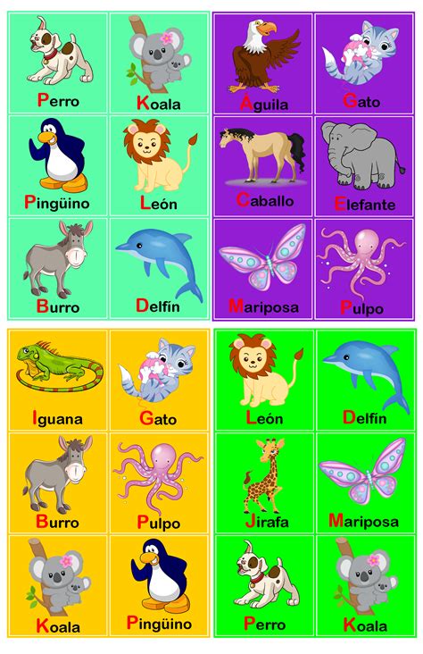 Lotería De Animales Spanish Lessons For Kids Abc Crafts Kids Songs