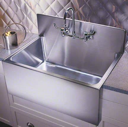 It turns out large, flashy, modern kitchen sinks may not be for everyone and that is why this vintage american standard model made. Kitchen Sinks | Large Farmhouse Sink With Steel Backsplash