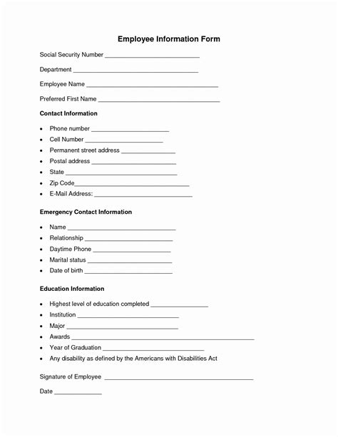 We're providing a sample of an employee handbook that may help you think about what to include in your own document. Employee Contact Information Template New Employee ...