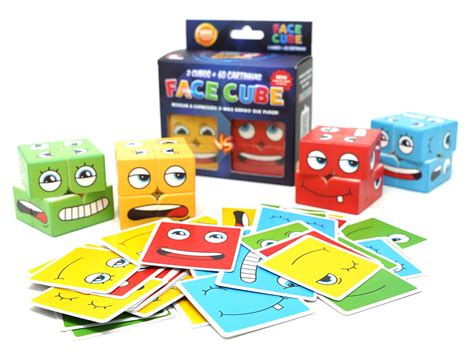 Jogo Cubo Mágico Face Cube 2 Cubos 60 Cartas Jogo De Tabuleiro