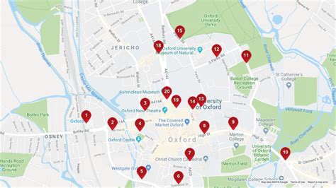 Loto Romano Nublado Oxford Tourist Map Viernes Alcanzar Arroz