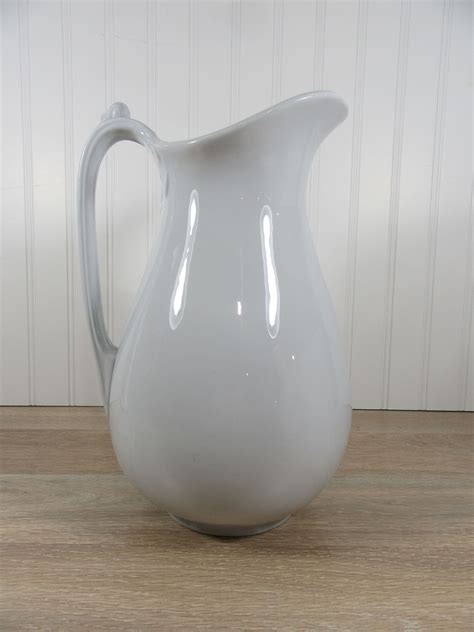 Antique White Ironstone Pitcher Mellor Taylor And Co England Large