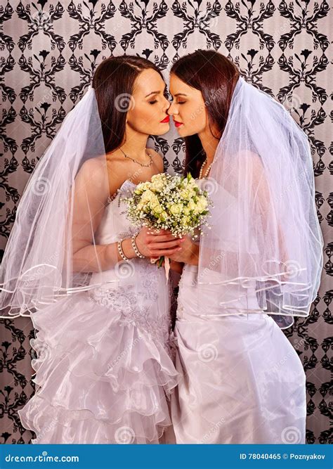 Wedding Lesbians Girl In Bridal Dress Stock Image Image Of Lesbians