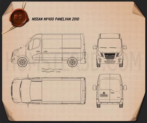 Nissan Nv400 Panel Van 2010 Blueprint Hum3d