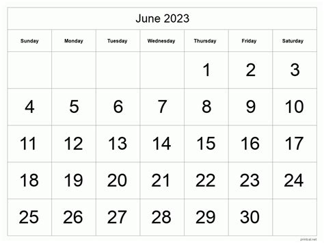 Printable June 2023 Calendar Free 12 Templates Kulturaupice