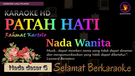 Karaoke Patah Hati Rahmat Kartolo Ver Eka Pratiwi Electone Nada