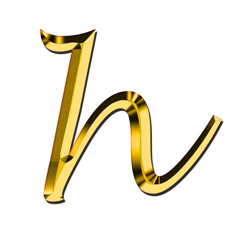 H Golden Glossy Alphabet Letter Free Image Download