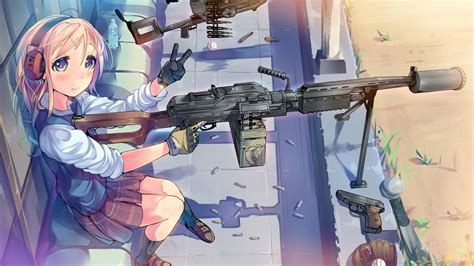 Anime Anime Guns Machine Gun Anime Girls Hd Wallpaper Rare Gallery