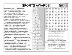 Annual Sports Awards Crossword