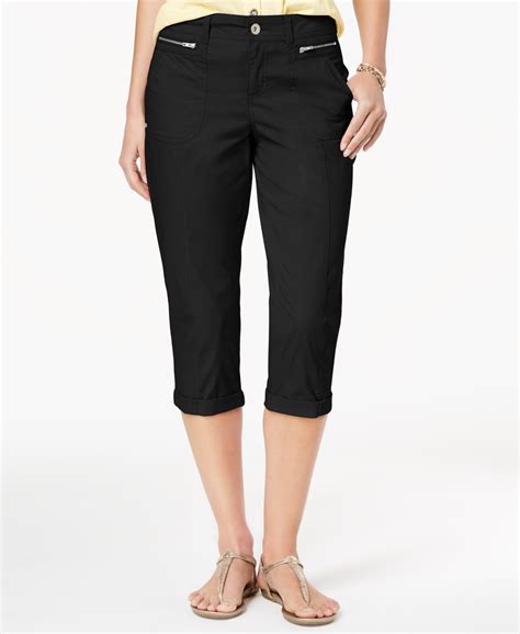 Style And Co Womens Zipper Pocket Capri Pants
