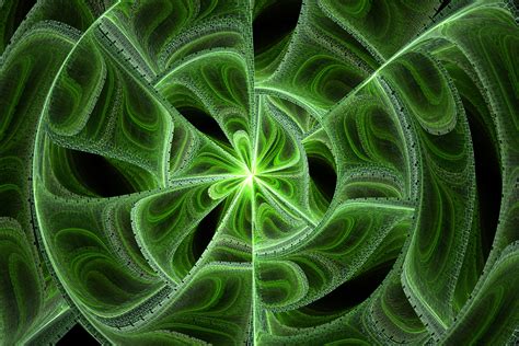 Fractal Texture Green Leaf Spin Detail Abstract Wallpaper Busy Life