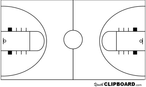 Basketball Full Court And Half Court Printables Youth Clipboard