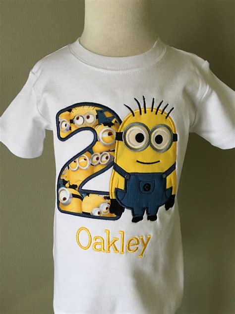 Boys Minion Birthday Shirt Birthday Personalized Minion Boys Etsy