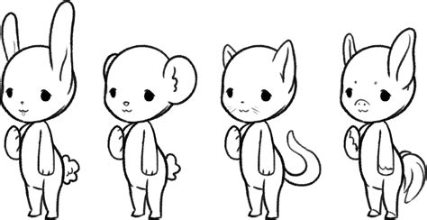 Animals to draw for beginners. Free-2-Use Chibi Animals Base by syrcaid on DeviantArt