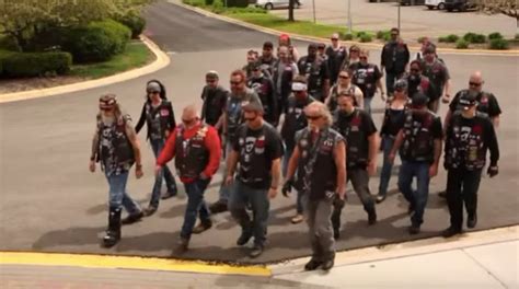 Awesome Biker Gang Walks Kids Into Court To Confront Their Abusers