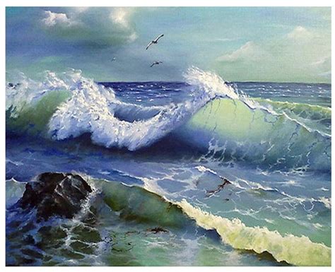 Complete Ready To Frame 5d Diamond Painting Full Square Ocean Waves