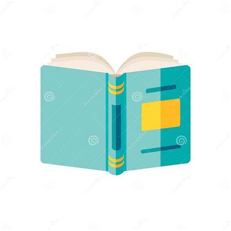Simple Illustration Of Open Book With Colorful Hard Cover Isolated On