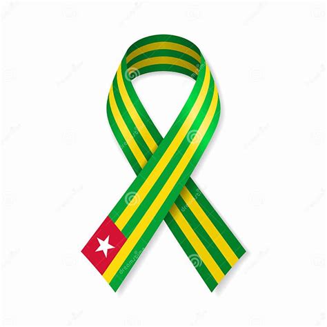Cinta De La Banda De Bandera Togolesa Sobre Fondo Blanco Ilustración