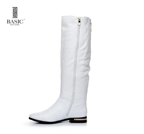 basic 2016 winter white genuine leather round toe low heel zip up fashion boots 4716b 07 cme in