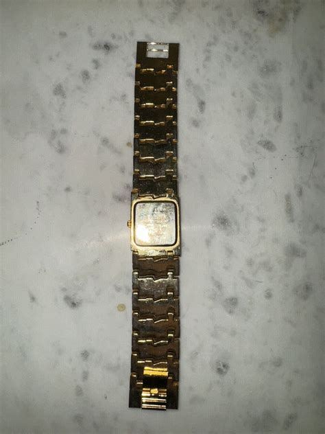 Vintage Bulova 18k Gold Plated Diamond Quartz Watch Mens 3063 5020 Ao