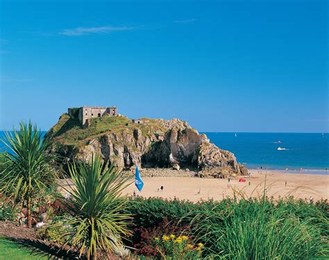 Tenby Castle Beach On The Pembrokeshire Coast West Wales For