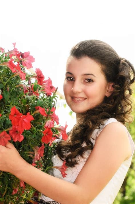 Girl Holding Flowers Stock Image Image Of Outdoors Little 26251179