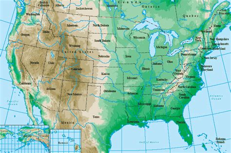 Usa Map And The United States Satellite Images