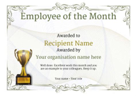 .year certificate template, printable corporate award, elegant certificate, instant download this is diy editable and printable best employee of the certificate pdf template ★ what's included 1 zip folder containing: Employee of the Month Certificate - Free Well Designed ...