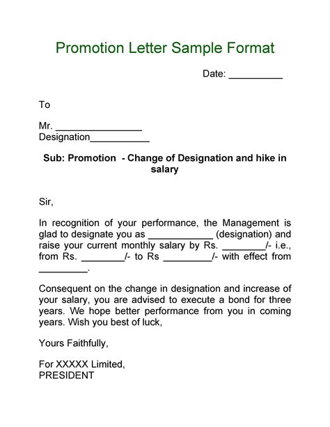 50 Job Promotion Letters 100 Free Templates Templatelab