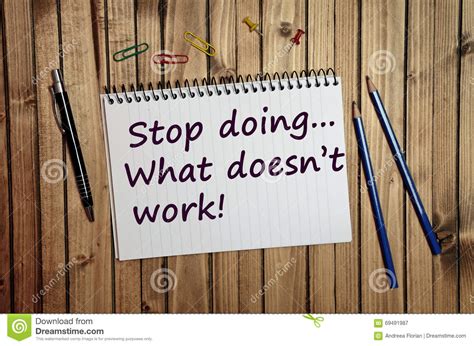 Stop Doing What Doesn T Work Text Stock Image Image Of Colorful