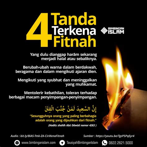 Hal itu sesuai dalam hadits riwayat. Kajian Islam: CIRI-CIRI ORANG YANG TERKENA FITNAH